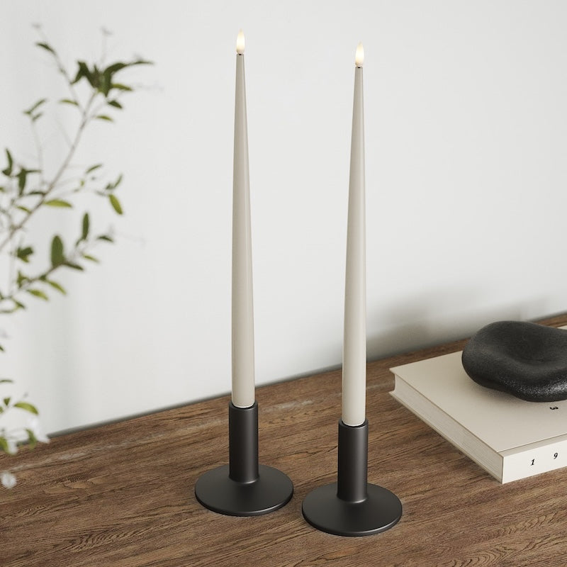 Deluxe Homeart LED sveču gaisma ar Laku, 2 gab 38 cm Smilšu krāsa LED sveces gaisma 2