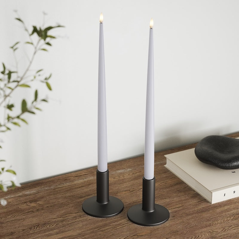 Deluxe Homeart LED sveču gaisma ar Laku, 2 gab 38 cm Tumšzils LED sveces gaisma 2