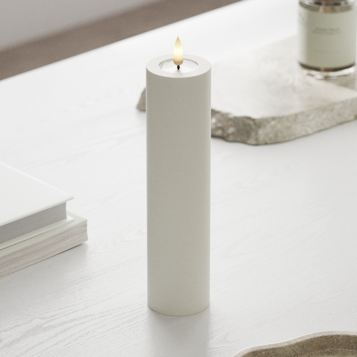 Deluxe Homeart LEDs Vela pilar Ø5x20cm Branco LEDs Vela pilar 1