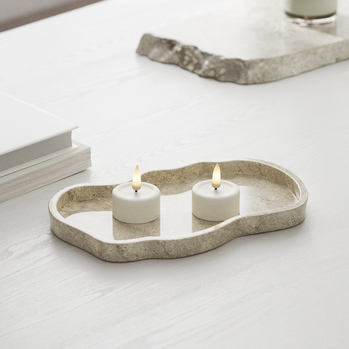 Deluxe Homeart LED Telys 2 stk. Hvit LED telys 1