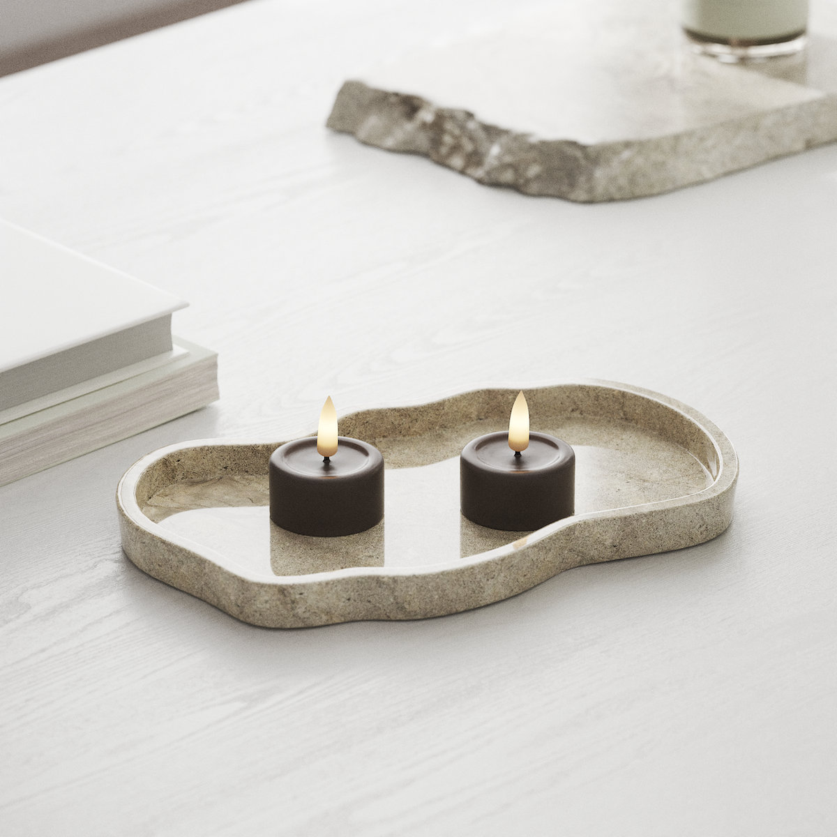 Deluxe Homeart LED-teeküünal 2 tk. Mokka LED-teeküünal 1