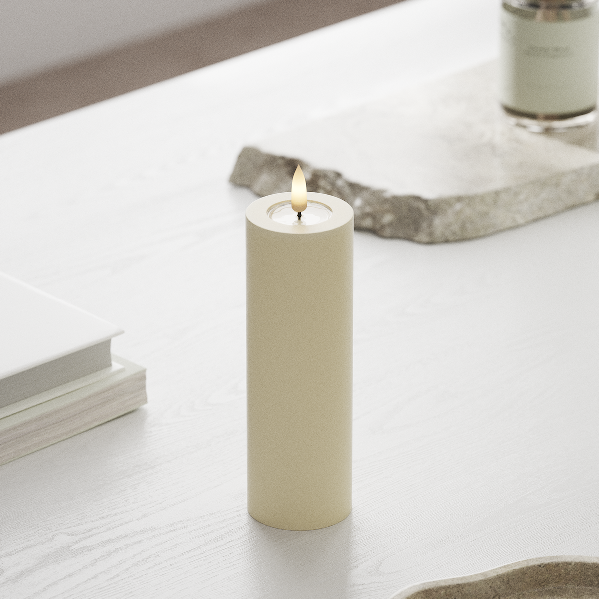 Deluxe Homeart LED bloku gaisma Ø 5 x 15 cm Krēms LED bloka gaisma 1