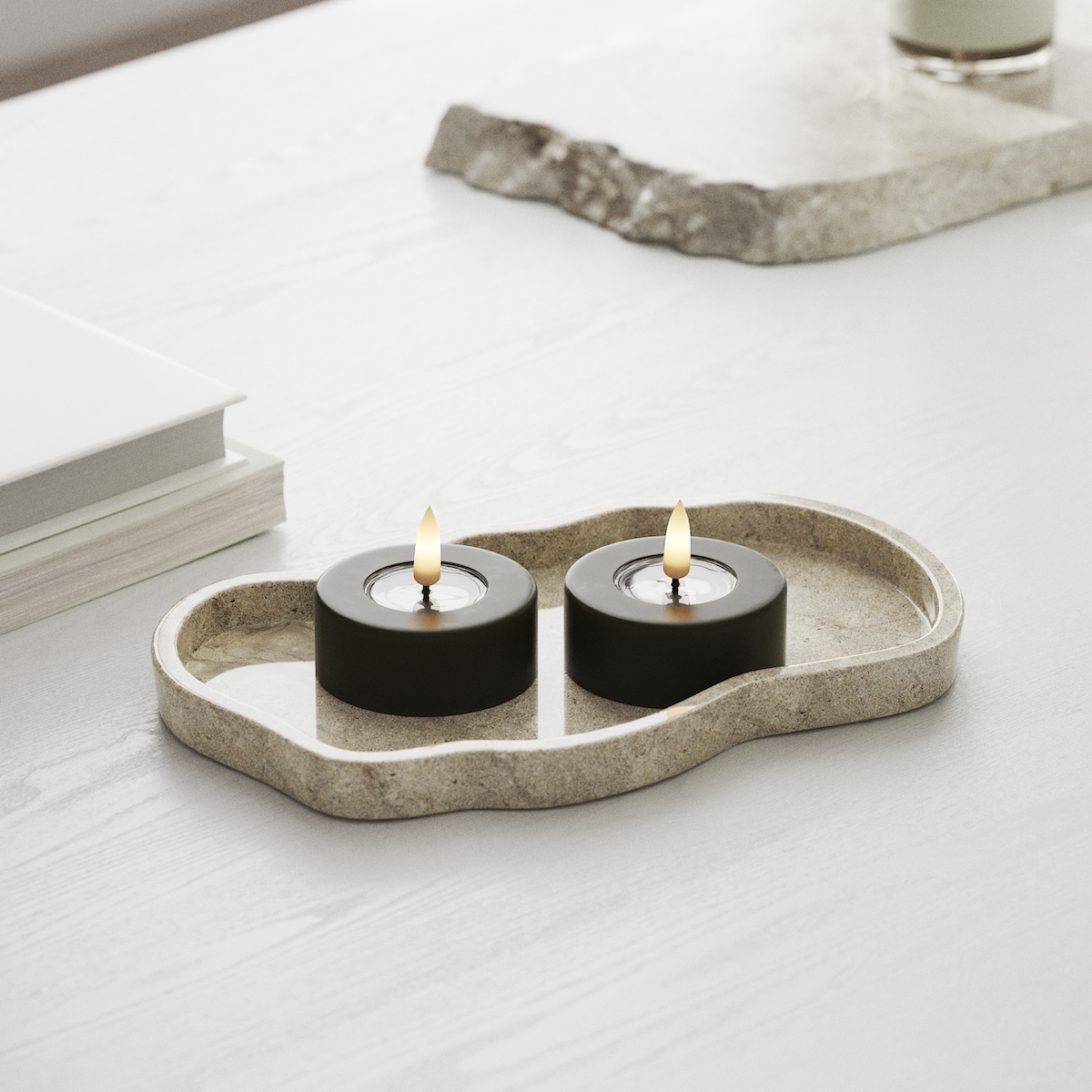 Deluxe Homeart LED Jumbo tējas sveces 2 gab. Liels Tumši zaļa LED Jumbo tējas svece 1