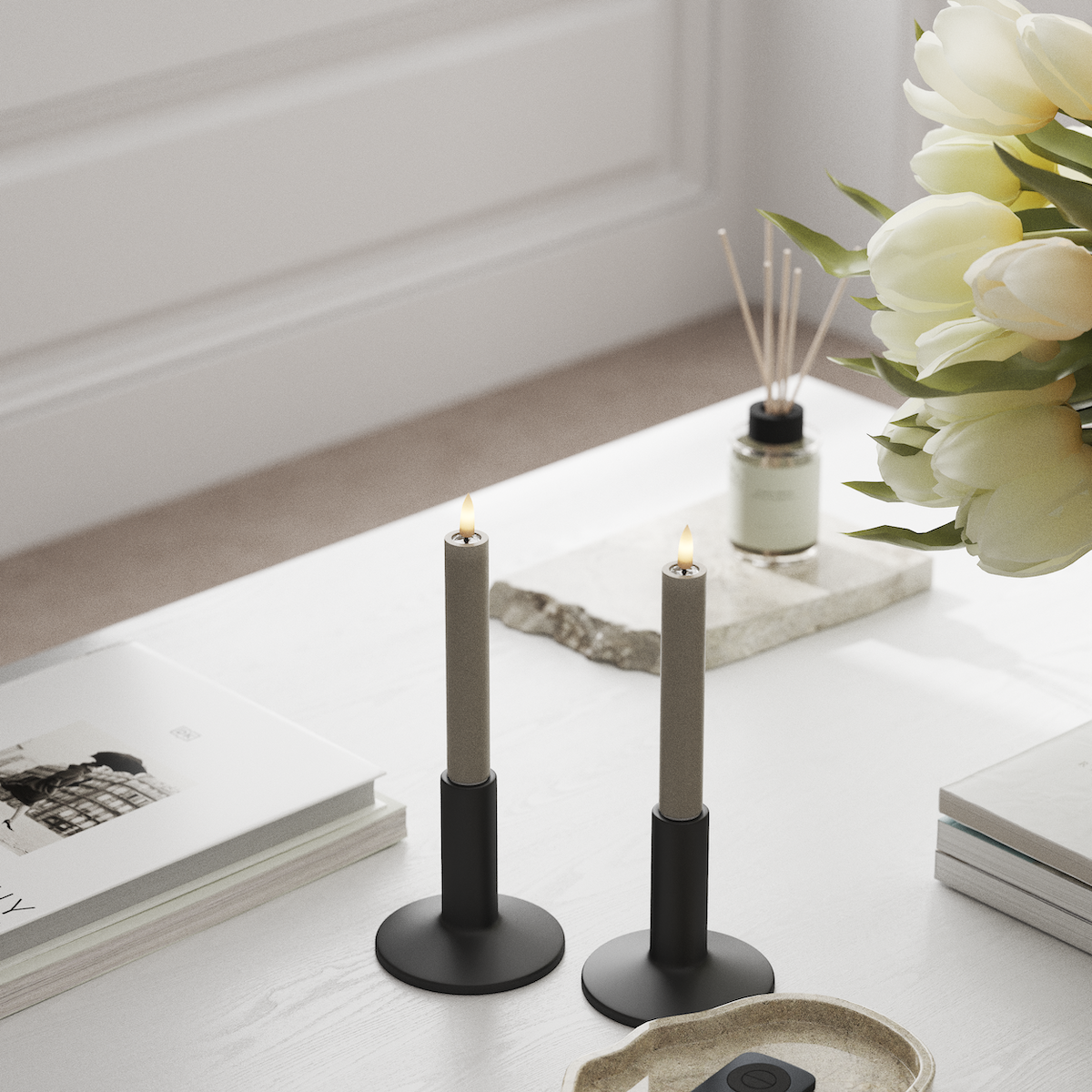 Deluxe Homeart LED φωτιστικό κορώνας 2 τμχ, Ø 2 x 15 cm Άμμος Φως κορώνας LED 1