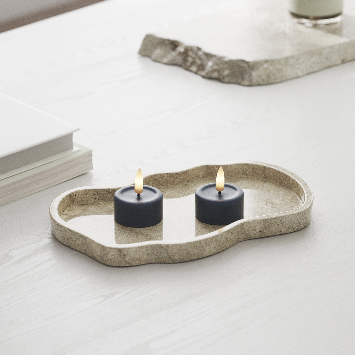 Deluxe Homeart LEDs Vela de chá 2 peças Azul gelo LEDs Vela de chá 1