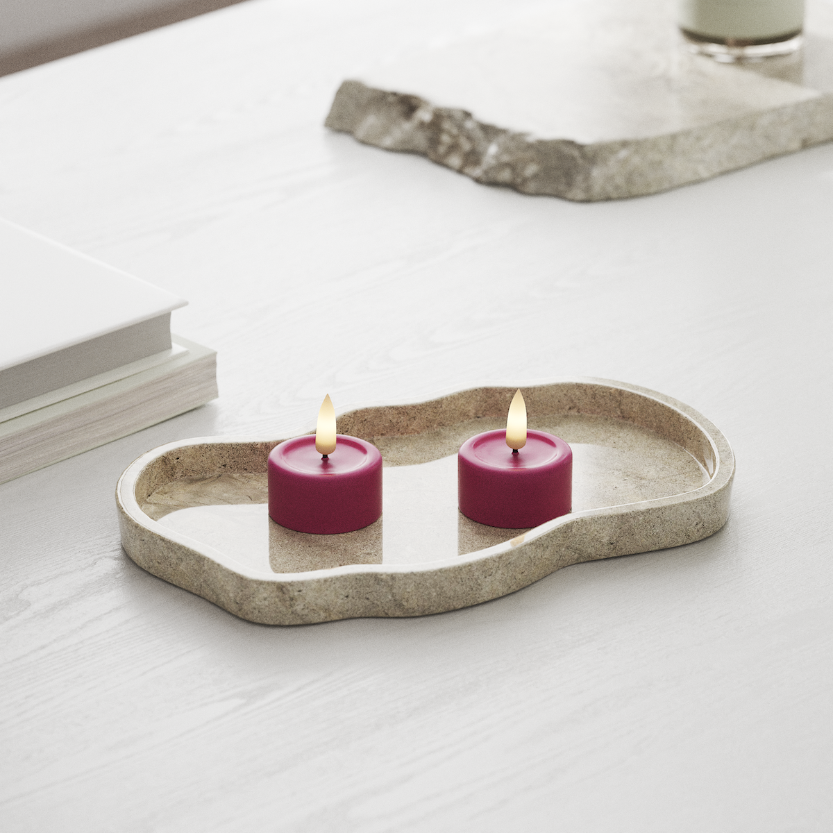 Deluxe Homeart LEDs Vela de chá 2 peças Magenta LEDs Vela de chá 1