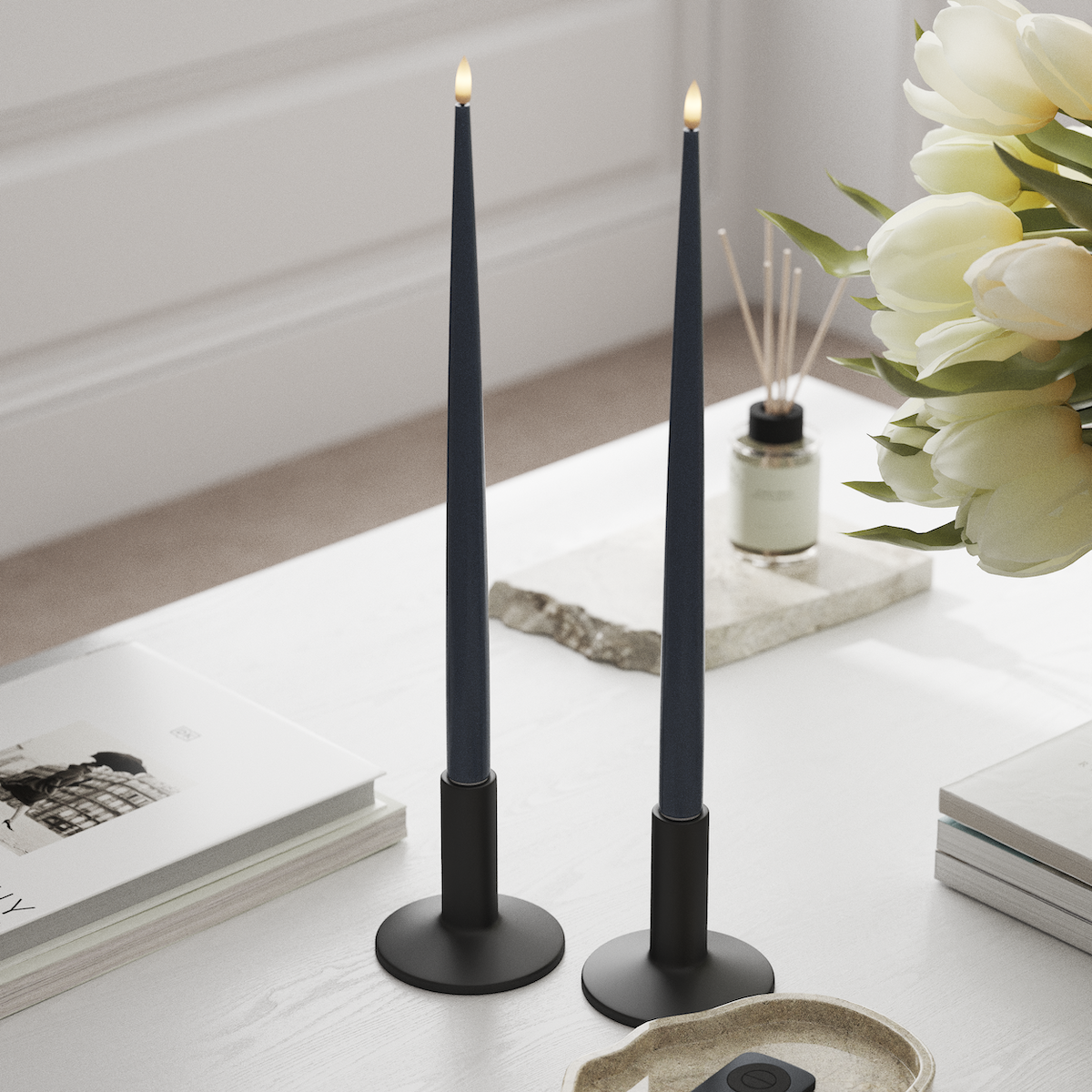 Deluxe Homeart LED sveču gaisma ar Laku, 2 gab 38 cm Ledus zils LED sveces gaisma 1