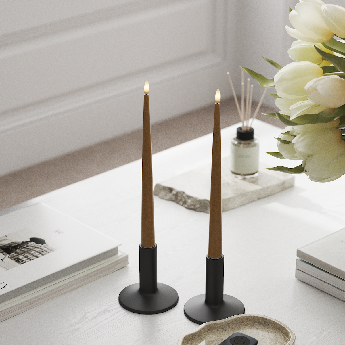 Deluxe Homeart LED sveču gaisma ar Laku, 2 gab. 28 cm Kari LED sveces gaisma 1