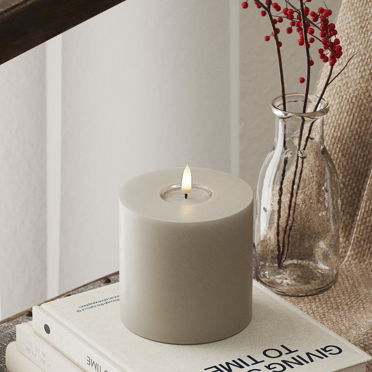 Deluxe Homeart LED blokové světlo Ø 10 x 10 cm Písková LED blokové světlo 4