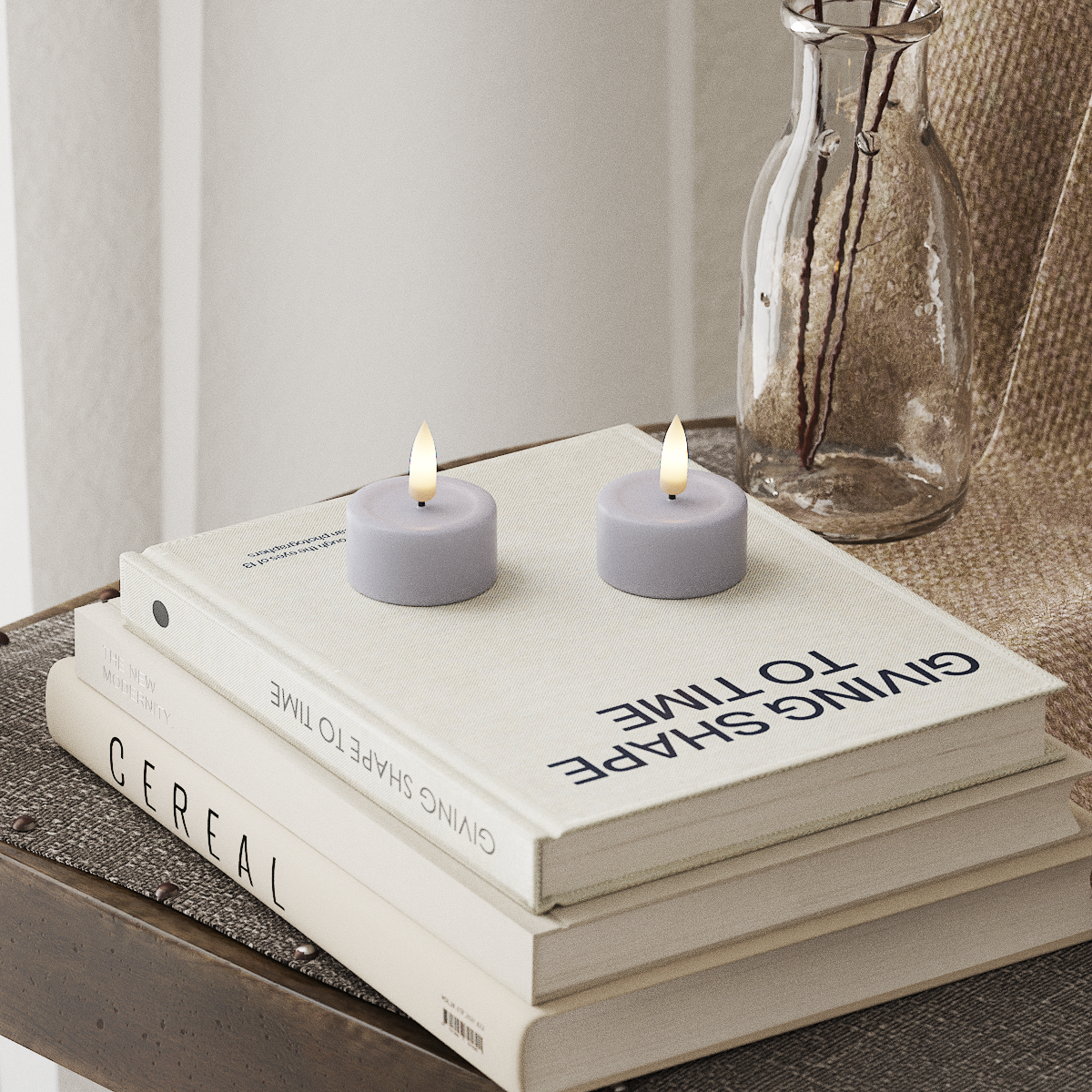 Deluxe Homeart LED čajová svíčka 2ks. Zaprášená modrá LED čajová svíčka 4