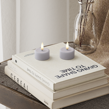 Deluxe Homeart LED čajová svíčka 2ks. Zaprášená modrá LED čajová svíčka 4