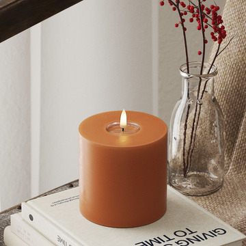 Deluxe Homeart Φωτιστικό μπλοκ LED Ø 10 x 10 cm Πορτοκαλί Φως μπλοκ LED 4