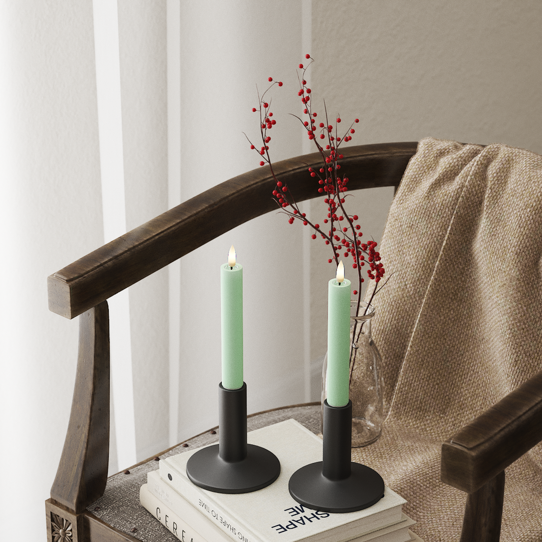 Deluxe Homeart LED kroņa gaisma 2 gab, Ø 2 x 15 cm Mētra LED vainaga gaisma 4