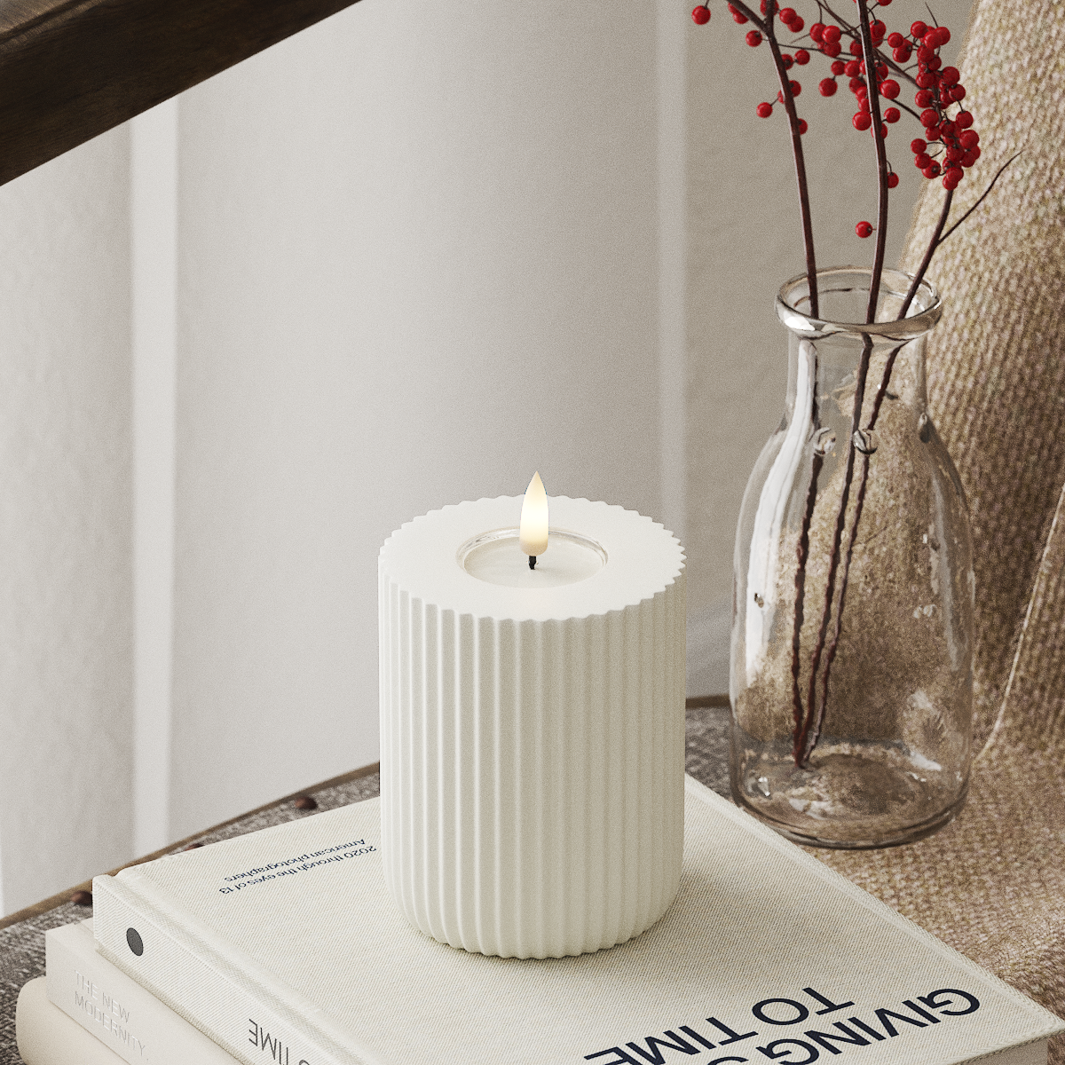 Deluxe Homeart Solid Stripe Φωτιστικό LED Block Ø 8 X 10 cm Λευκό Σχήμα LED 4