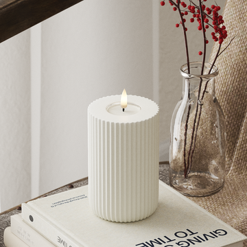 Deluxe Homeart Solid Stripe LED Block Light Ø 8 X 12,5 cm Λευκό Σχήμα LED 4