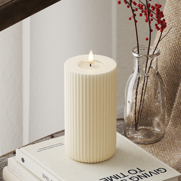 Deluxe Homeart Solid Stripe LED Block Light Ø 8 X 15 cm Krēms LED forma 4