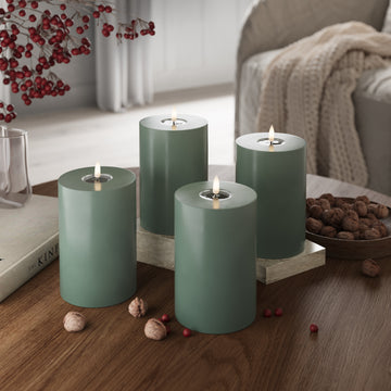 Φώτα μπλοκ LED Ø 10 x 15 cm Πράσινο του νεφρίτη - 4 τεμ.