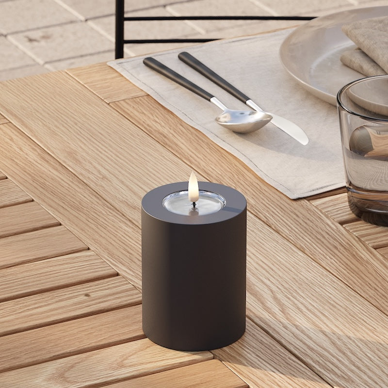 Deluxe Homeart Utomhus LED Blockljus Ø 7,5 x 10 cm Svart