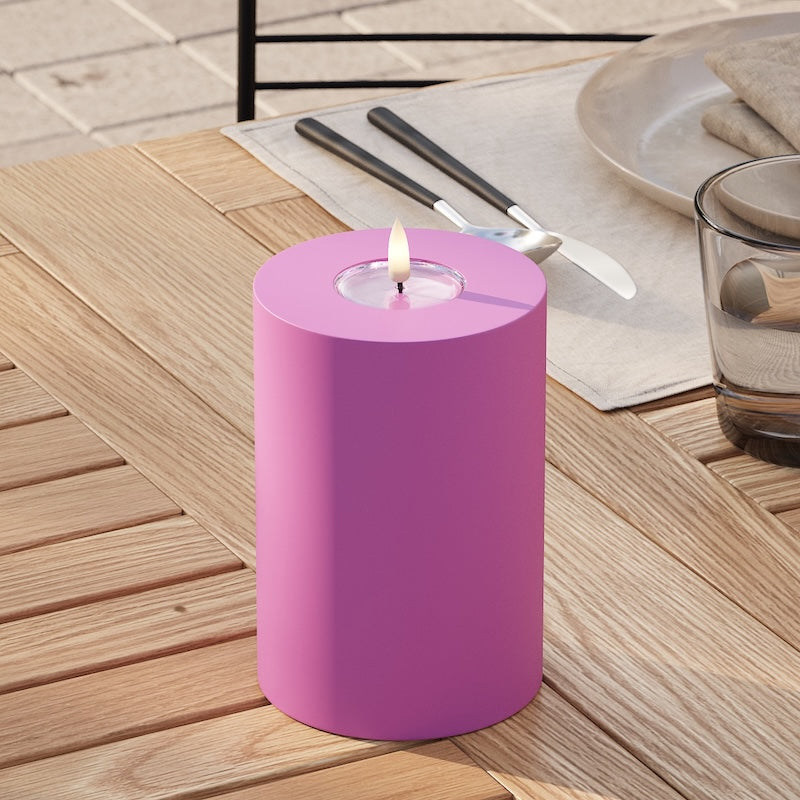 Deluxe Homeart Utomhus LED Blockljus Ø 10 x 15 cm Magenta