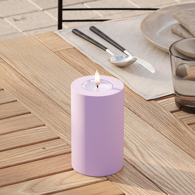 Deluxe Homeart Φωτιστικό μπλοκ LED εξωτερικού χώρου Ø 7,5 x 12,5 cm Λεβάντα