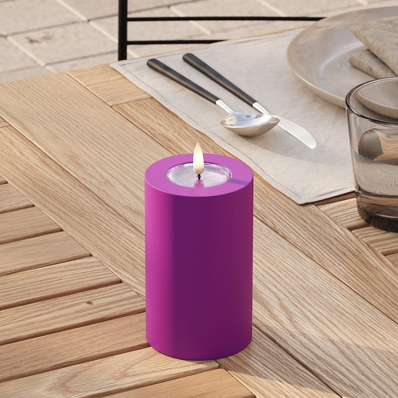 Deluxe Homeart Utomhus LED Blockljus Ø 7,5 x 12,5 cm Violet