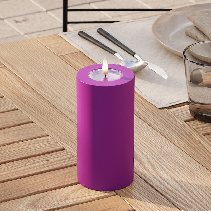 Deluxe Homeart Utomhus LED Blockljus Ø 7,5 x 15 cm Violet