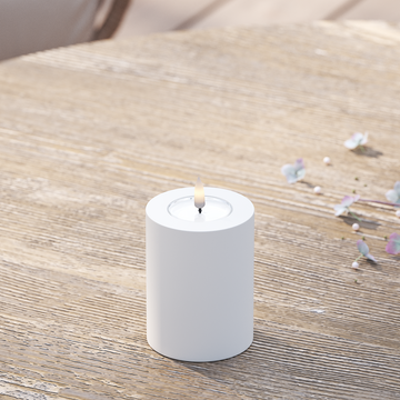 Deluxe Homeart Utendørs LED Blokklys Ø 7,5 x 10 cm Hvit LED utendørs lysblokklys 2