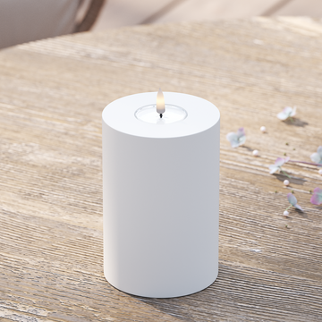 Deluxe Homeart Utendørs LED Blokklys Ø 10 x 15 cm Hvit LED utendørs lysblokklys 2