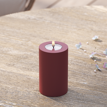 Deluxe Homeart Φωτιστικό μπλοκ LED εξωτερικού χώρου Ø 7,5 x 12,5 cm Μπορντό Φως μπλοκ εξωτερικού φωτός LED 2