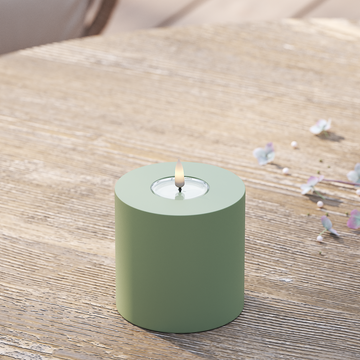 Deluxe Homeart Φωτιστικό μπλοκ LED εξωτερικού χώρου Ø 10 x 10 cm Ξεθωριασμένο πράσινο Φως μπλοκ εξωτερικού φωτός LED 2