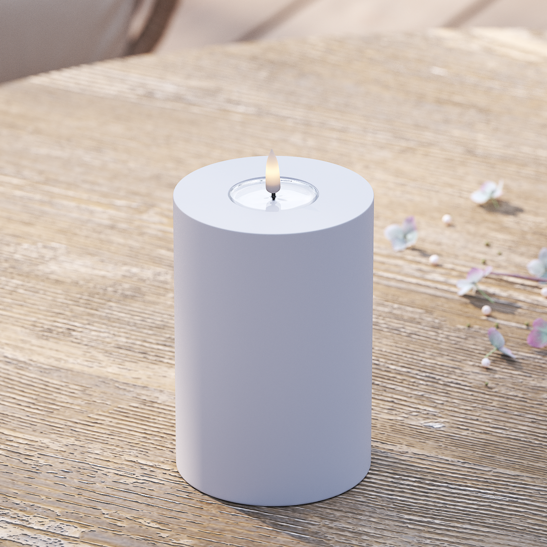 Deluxe Homeart Utomhus LED Blockljus Ø 10 x 15 cm Stövet blå LED utomhusljus Blockljus 2