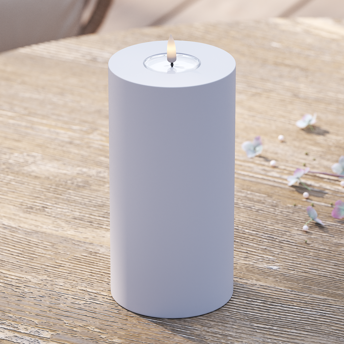 Deluxe Homeart Venkovní LED blokové světlo Ø 10 x 20 cm Zaprášená modrá LED venkovní světelné blokové světlo 2