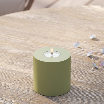 Deluxe Homeart Φωτιστικό μπλοκ LED εξωτερικού χώρου Ø 10 x 10 cm Ελαιόχρωμο Φως μπλοκ εξωτερικού φωτός LED 2