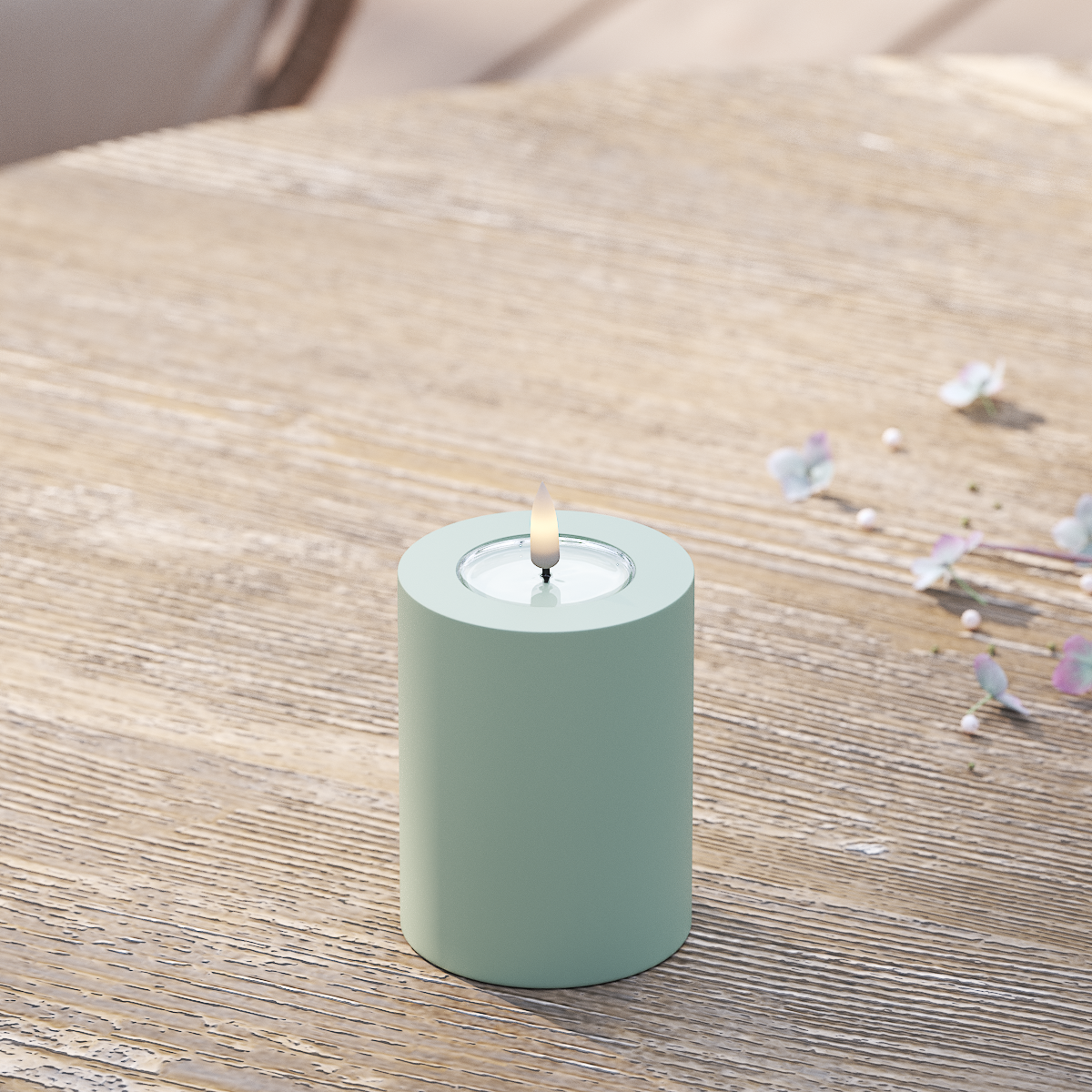 Deluxe Homeart Φωτιστικό μπλοκ LED εξωτερικού χώρου Ø 7,5 x 10 cm Φασκόμηλο πράσινο Φως μπλοκ εξωτερικού φωτός LED 2