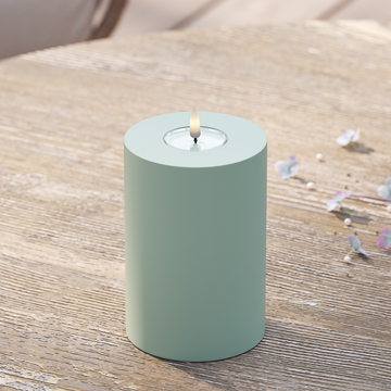 Deluxe Homeart Āra LED bloka gaisma Ø 10 x 15 cm Salvijas zaļa LED āra gaismas bloka gaisma 2