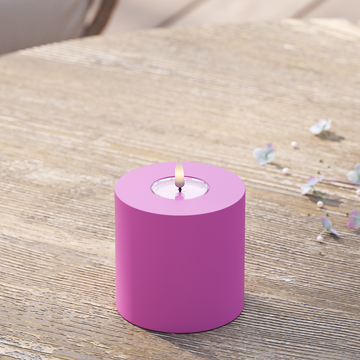 Deluxe Homeart Utomhus LED Blockljus Ø 10 x 10 cm Magenta LED utomhusljus Blockljus 2