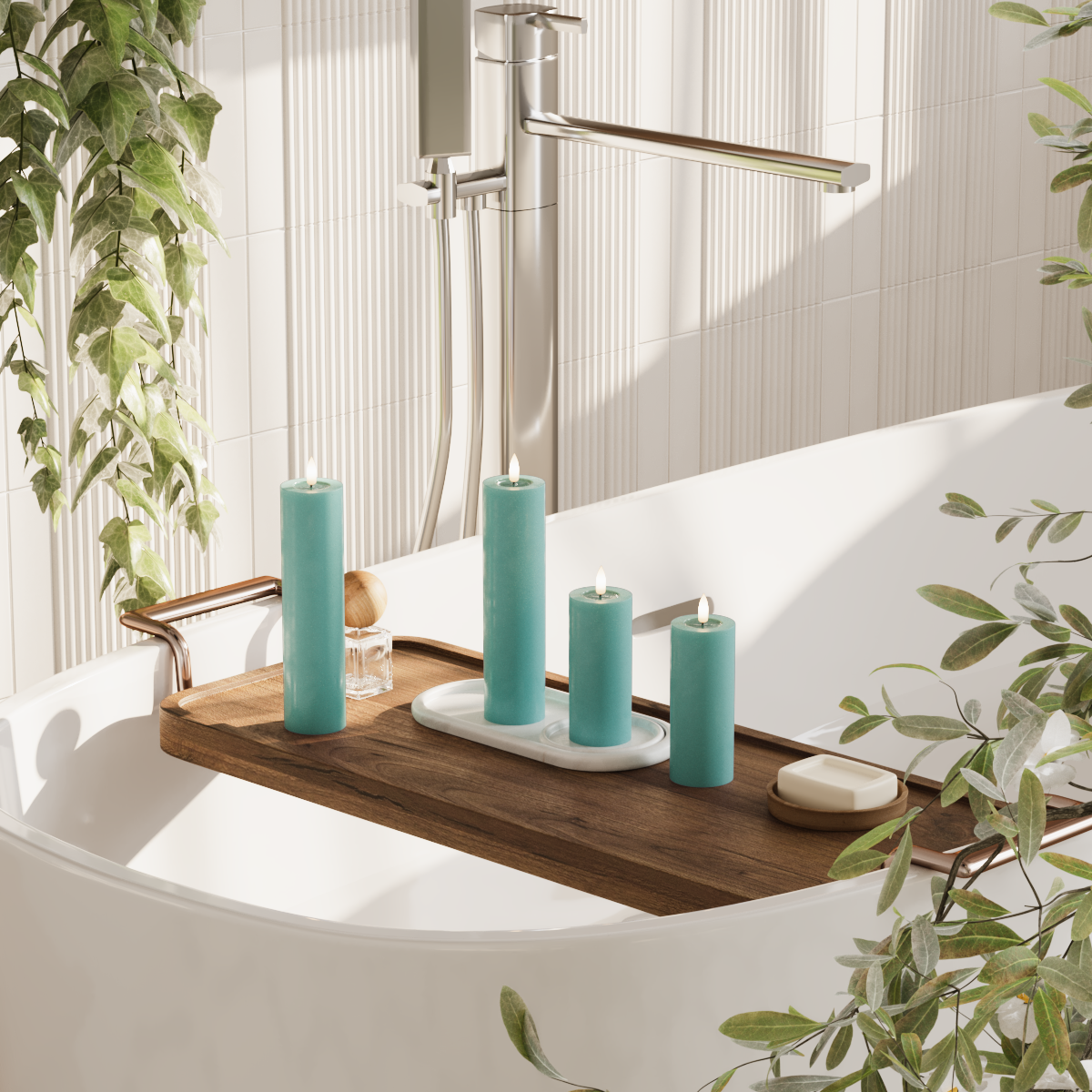 Deluxe Homeart Συσκευασία φωτός μπλοκ LED - Πράσινο του νεφρίτη - 2 x 5 x 12,5 | Συσκευασία 2 x 5 x 20 cm 2