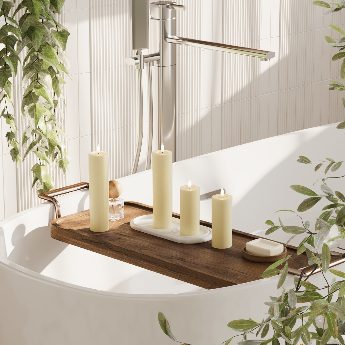 Deluxe Homeart Συσκευασία φωτός μπλοκ LED - Ανοιχτό κίτρινο - 2x 5 x 12,5 cm | 2x 5 x 20 πακέτο 2