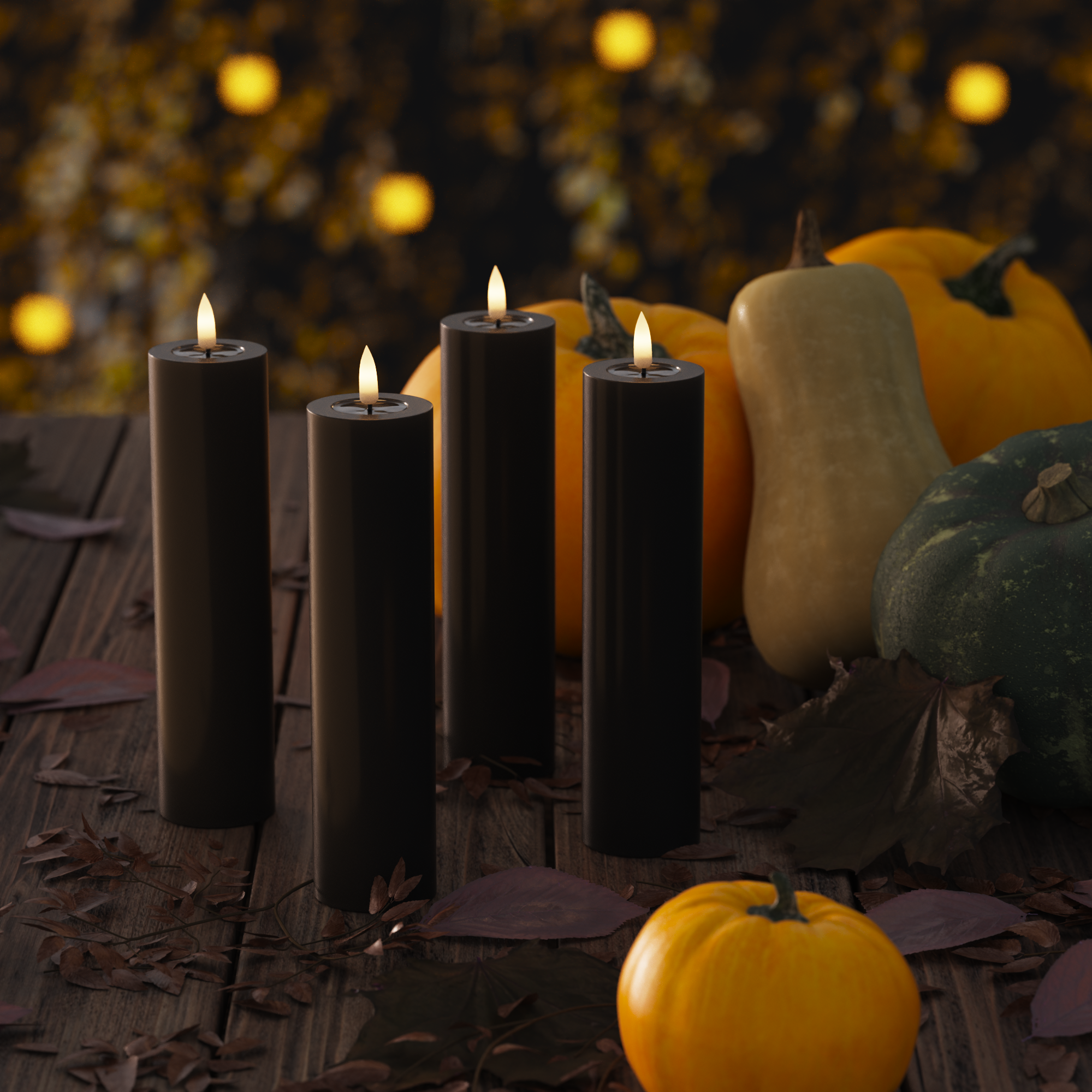 LED Blocklight Ø 5 x 20 cm Sort - 4 stk