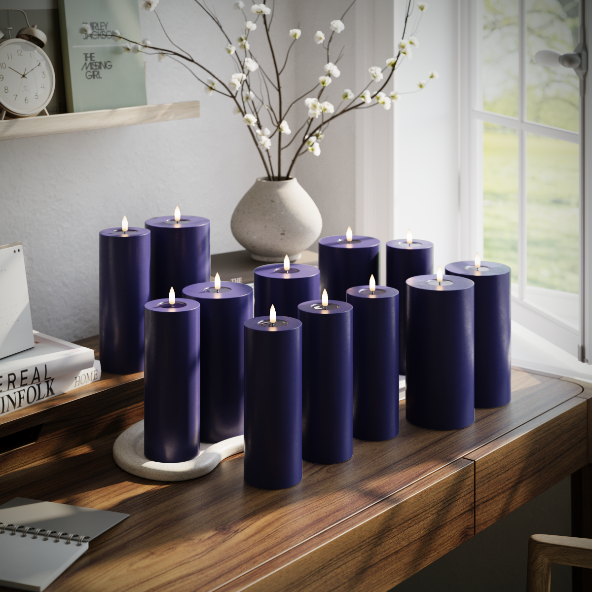 Deluxe Homeart Συσκευασία φωτός μπλοκ LED - Βασιλικό μπλε - 6 x 7,5 x 20 | 6x 10 x 20 cm συσκευασία 1