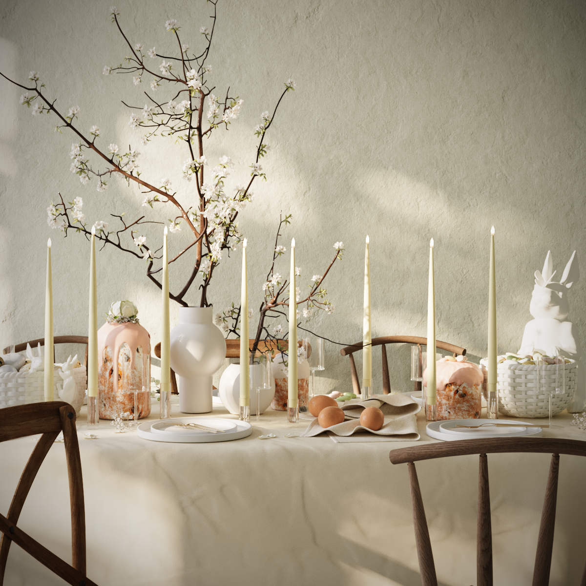 Deluxe Homeart LED sveču gaismas komplekts - Gaiši dzeltens - 8 gab 38 cm sveces iepakojumā 1