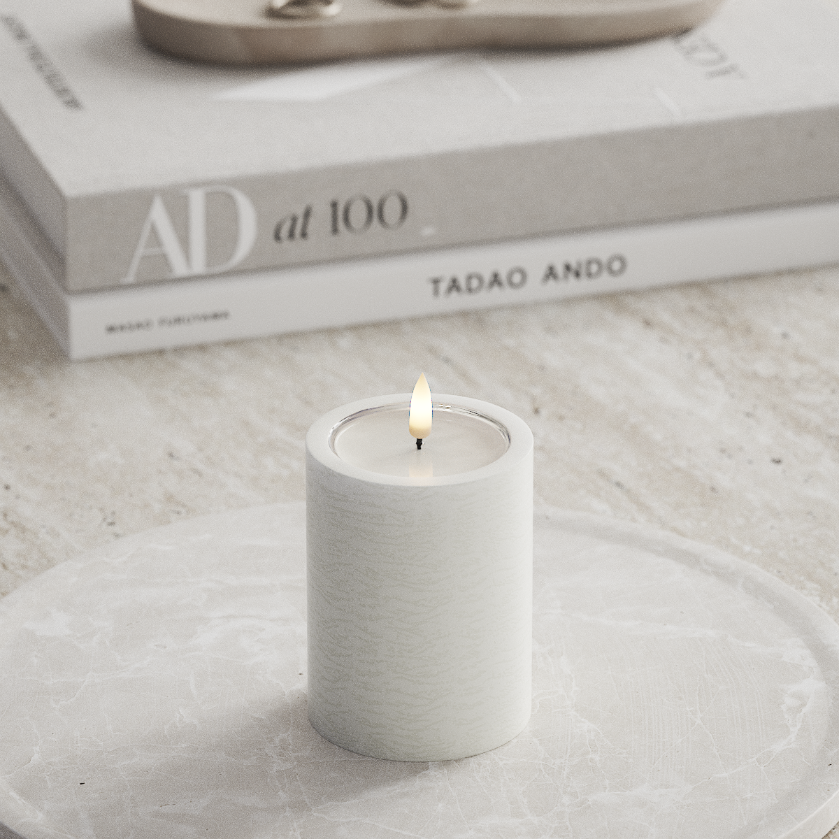 Deluxe Homeart Unique Φωτιστικό μπλοκ LED D 7,5 x 10 cm Λευκό unique φως μπλοκ 1