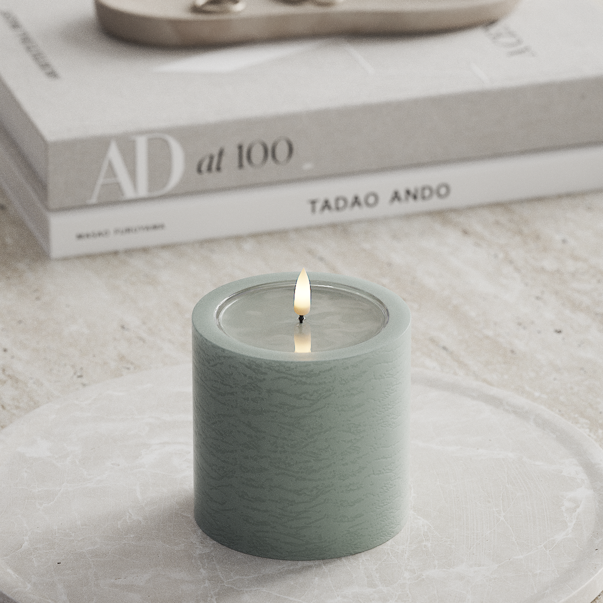 Deluxe Homeart Unique Φωτιστικό μπλοκ LED D 10 x 10 cm Φασκόμηλο πράσινο unique φως μπλοκ 1