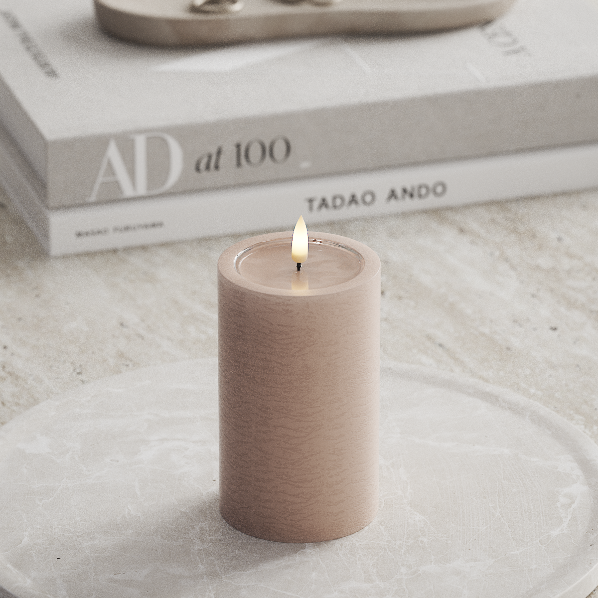 Deluxe Homeart Unique LED Blockljus D 7,5 x 12,5 cm Rose unique Blockljus 1