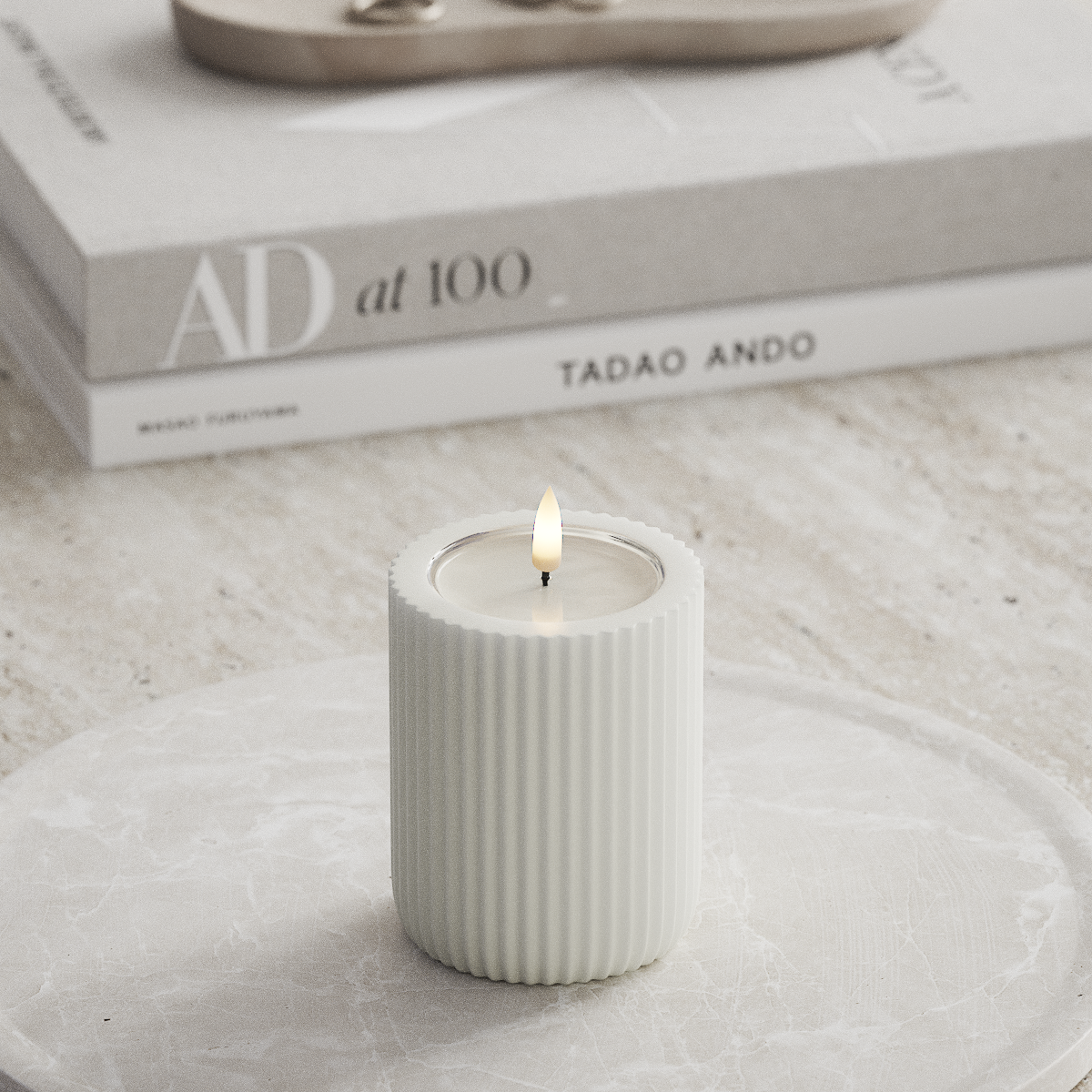 Deluxe Homeart Unique LED Rillelys D 8 x 10 cm Hvit unique rillelys 1