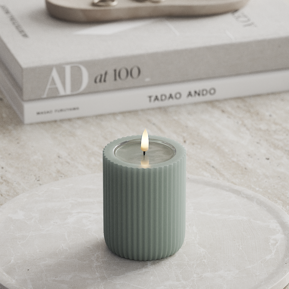 Deluxe Homeart Unique LED Rilleljus D 8 x 10 cm Salviagrön unique Rilleljus 1