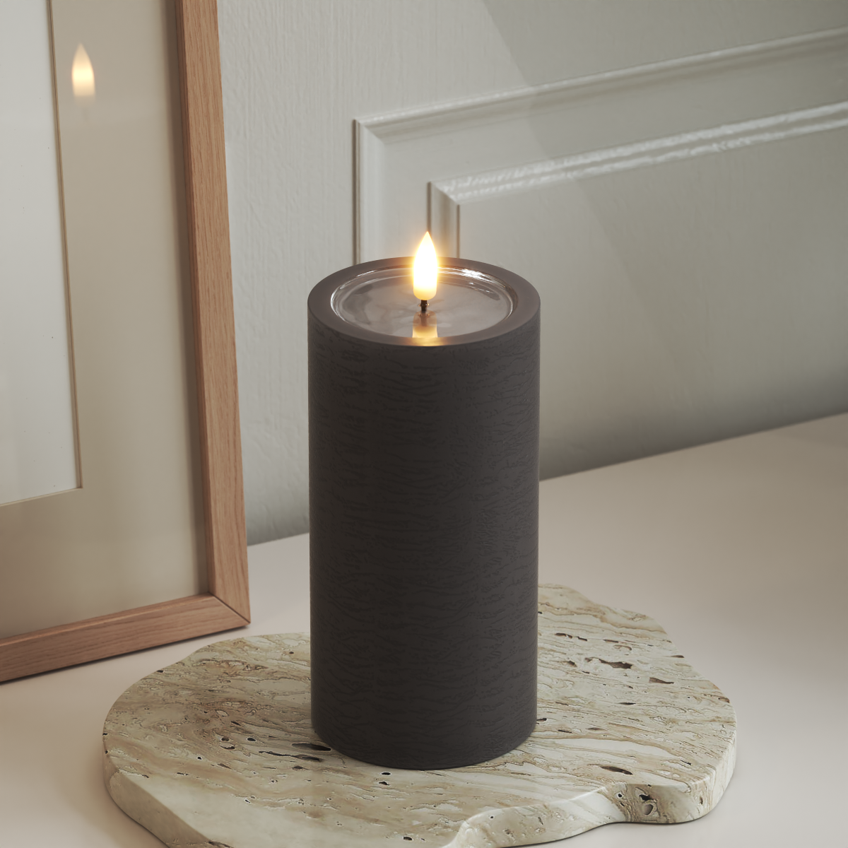 Deluxe Homeart Unique LED blokové světlo D 7,5 x 15 cm Mokka unique blokové světlo 3