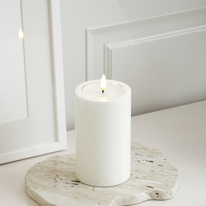 Unique Candles Unique LED Blokklys D 7,5 x 12,5 cm Hvit