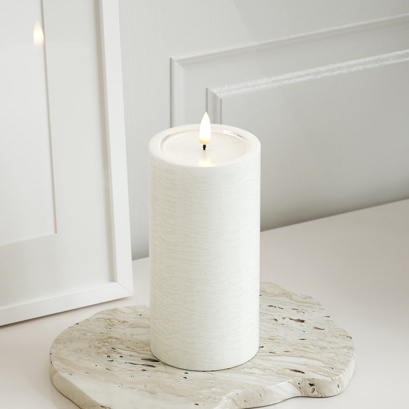 Unique Candles Unique LED Blockljus D 7,5 x 15 cm Vit