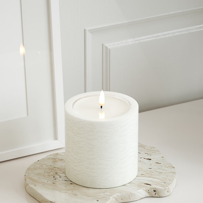 Unique Candles Unique LED Blokklys D 10 x 10 cm Hvit